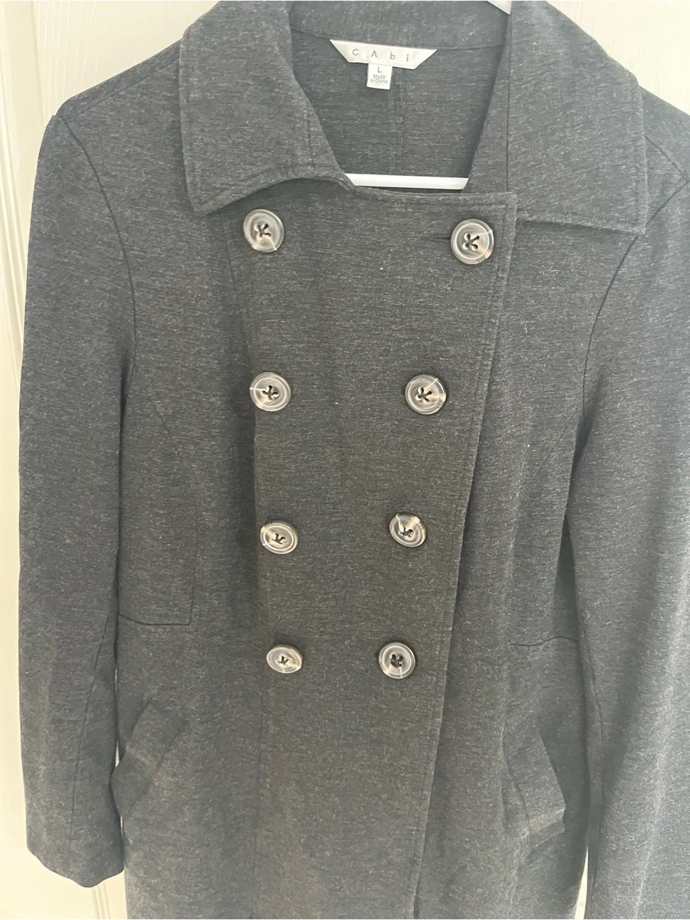 CAbi Black Double-Breasted Pea Coat